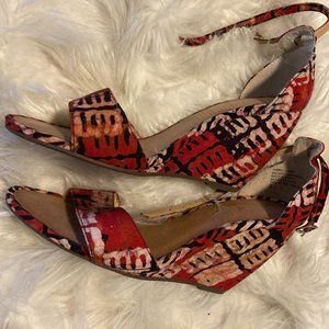 Red Printed Wedges - Seychelles